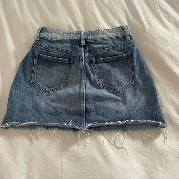 PacSun Denim Button Down Distressed Raw Edge Skirt- 27 - Picture 2 of 6